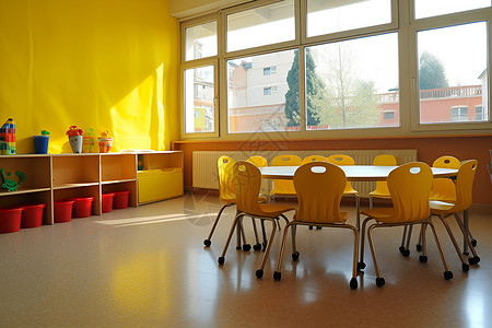 一间幼儿园教室背景图片