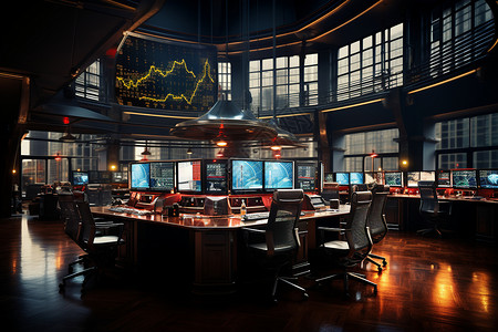 股票电脑证券交易大厅里的显示屏背景