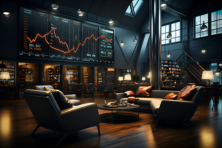 股市交易所的画面背景图片