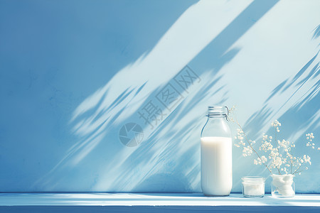 鸡蛋水杯牛奶桌子上的牛奶插画