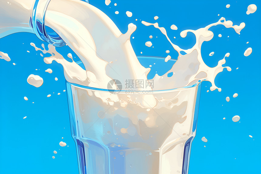 杯子里的牛奶图片