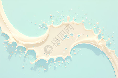 伊利酸奶飞溅的牛奶液体插画