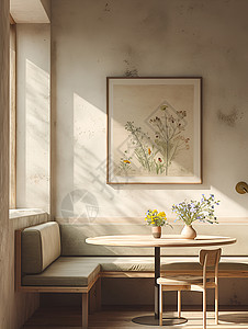 植物相框素材温馨的现代客厅背景