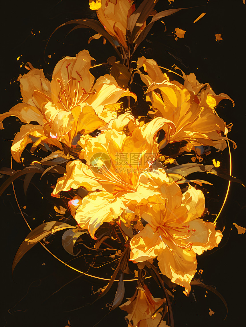 金黄色的花朵图片