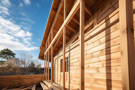 木制建筑建筑的木质房屋背景