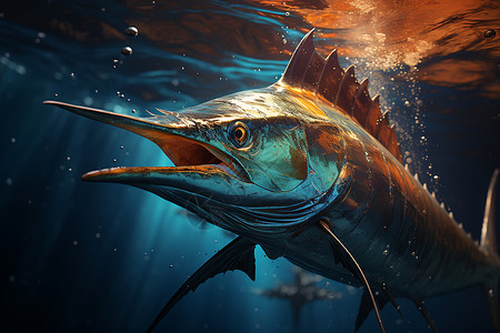斑马鱼巨大壮丽的旗鱼背景