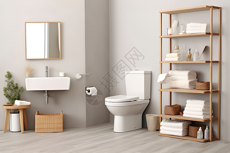 现代洁净的浴室高清图片