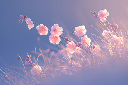 淡雅美丽的桃花背景图片