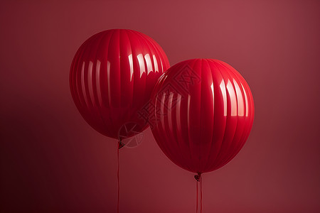 漂浮气球装饰红墙前的气球背景