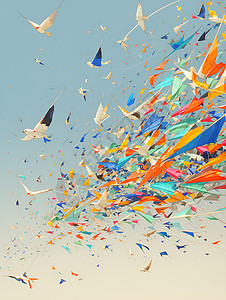 彩色风筝五彩斑斓的风筝插画