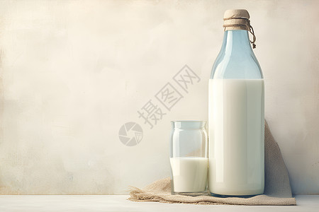 一瓶牛奶一瓶白色的牛奶插画
