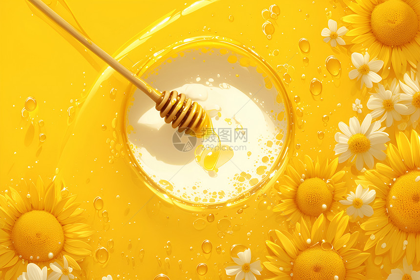 蜂蜜和花朵图片