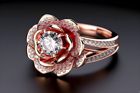 奢华的玫瑰钻石戒指背景图片