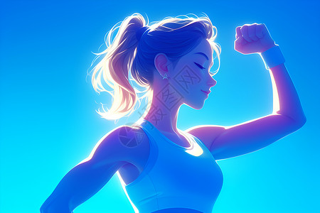 运动健身的的女子插画背景图片