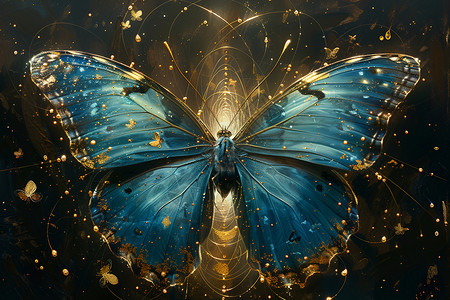 美丽的蓝色蝴蝶背景图片