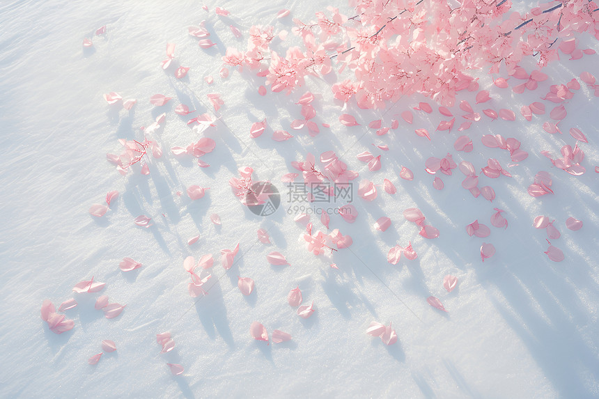 飘落的粉色花瓣图片