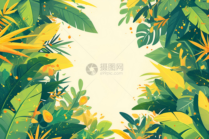 绿色热带植物图片