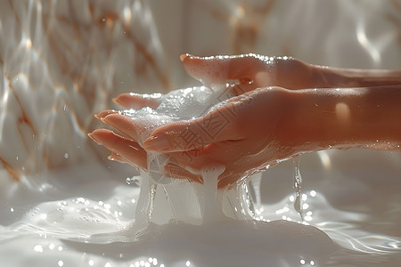洗掉手上的泡沫背景图片