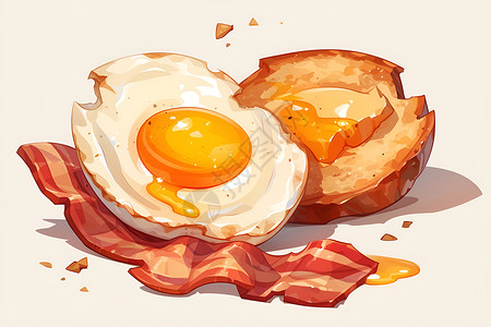 粗蛋白美味的鸡蛋插画