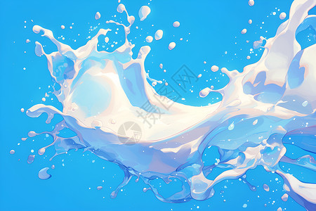 奶滴牛奶四处飞溅插画