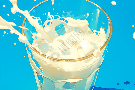 牛奶里的奶块高清图片