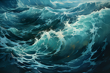 可乐水花浩瀚的海洋插画