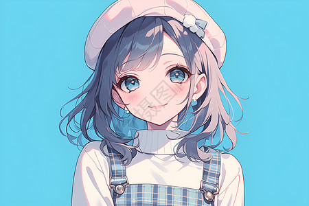 小女生卡通头像快乐卡通少女插画