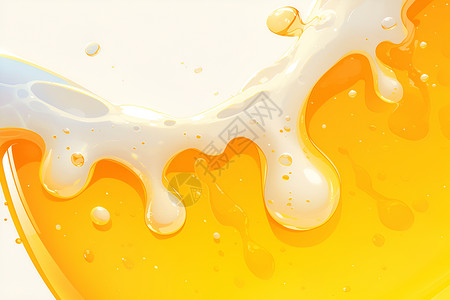 美味的火腿肠蜜黄之舞在独特的方式下描绘了牛奶和蜂蜜的融合插画