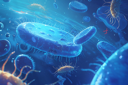 显微镜细菌显微镜下的细菌设计图片