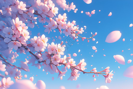 樱花盛放背景图片
