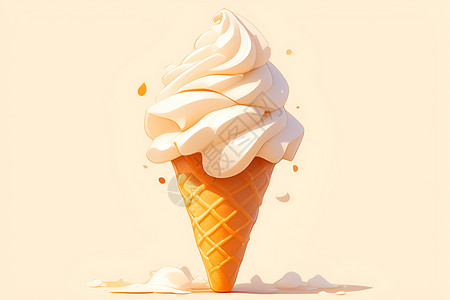 好吃美味好吃的冰淇淋甜筒插画