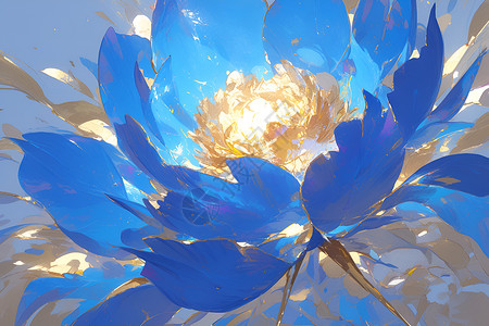 蓝色仙境花卉背景背景图片