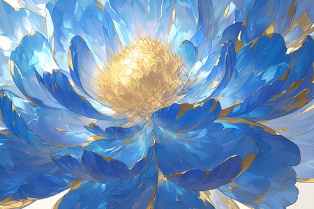 蓝色花卉美丽花朵的细节之美插画
