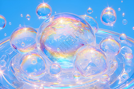 美丽多彩的气泡高清图片