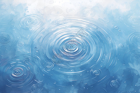 简洁水滴涟漪水域中的涟漪波纹插画