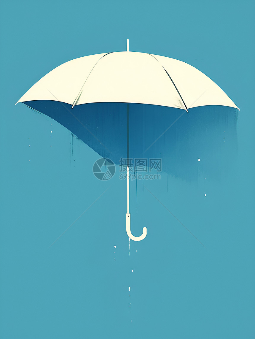 蓝色背景中的雨伞图片