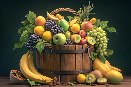 收获的食物水果背景图片