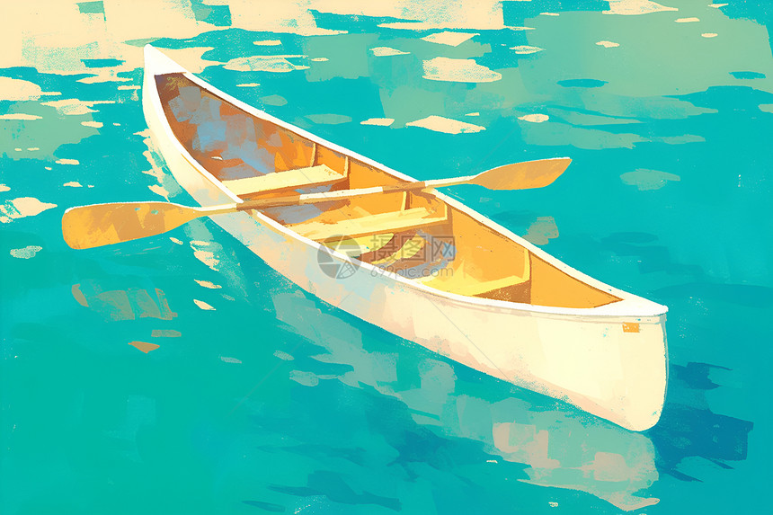 独木舟上的桨图片
