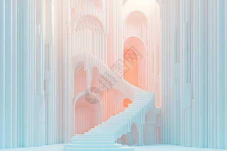 房间楼梯抽象楼梯建筑插画