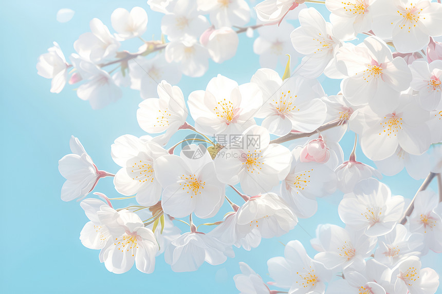 花枝上盛开的樱花图片