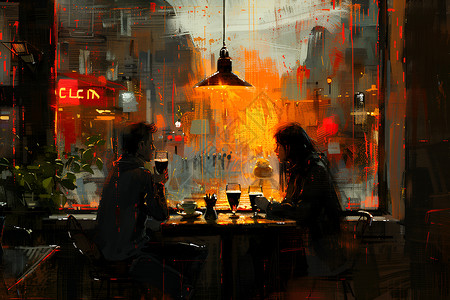 咖啡馆的顾客背景图片