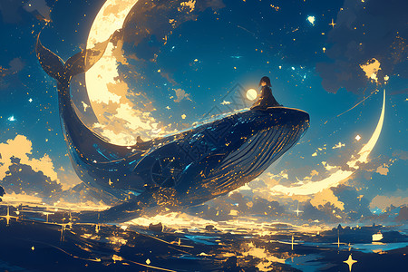 水面上的鲸鱼背景图片