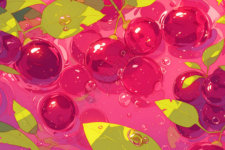 葡萄水果插画水面上的葡萄插画