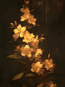 黑夜里盛开的花朵背景图片