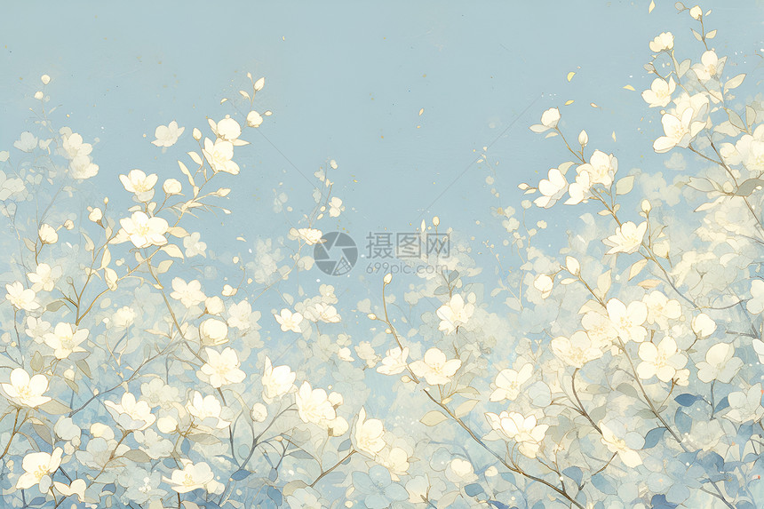 美丽的白色花卉图片
