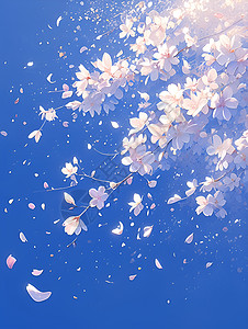 漫天飞舞的樱花背景图片