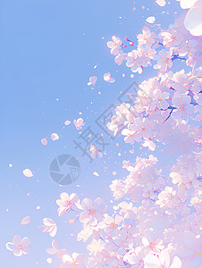 樱花飘落的瞬间背景图片