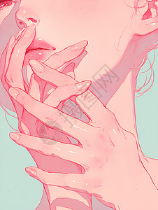 一双手素材一双粉色的手插画