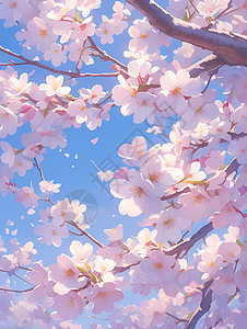 樱花绽放春意盎然背景图片