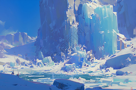 悬崖上的冰川高清图片